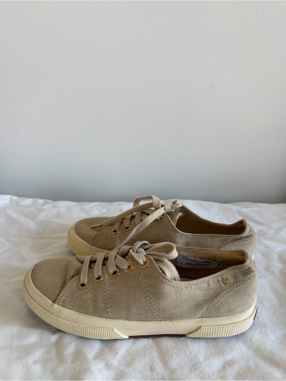 The Row Beige Linen SUPERGRA Sneakers  Size 36
